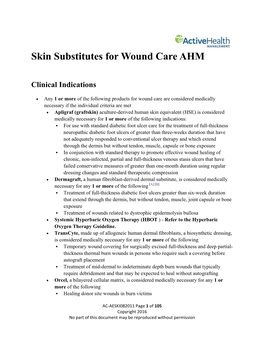 Skin Substitutes for Wound Care AHM