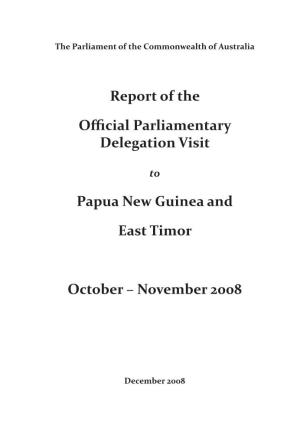 Report of the Official Parliamentary Delegation