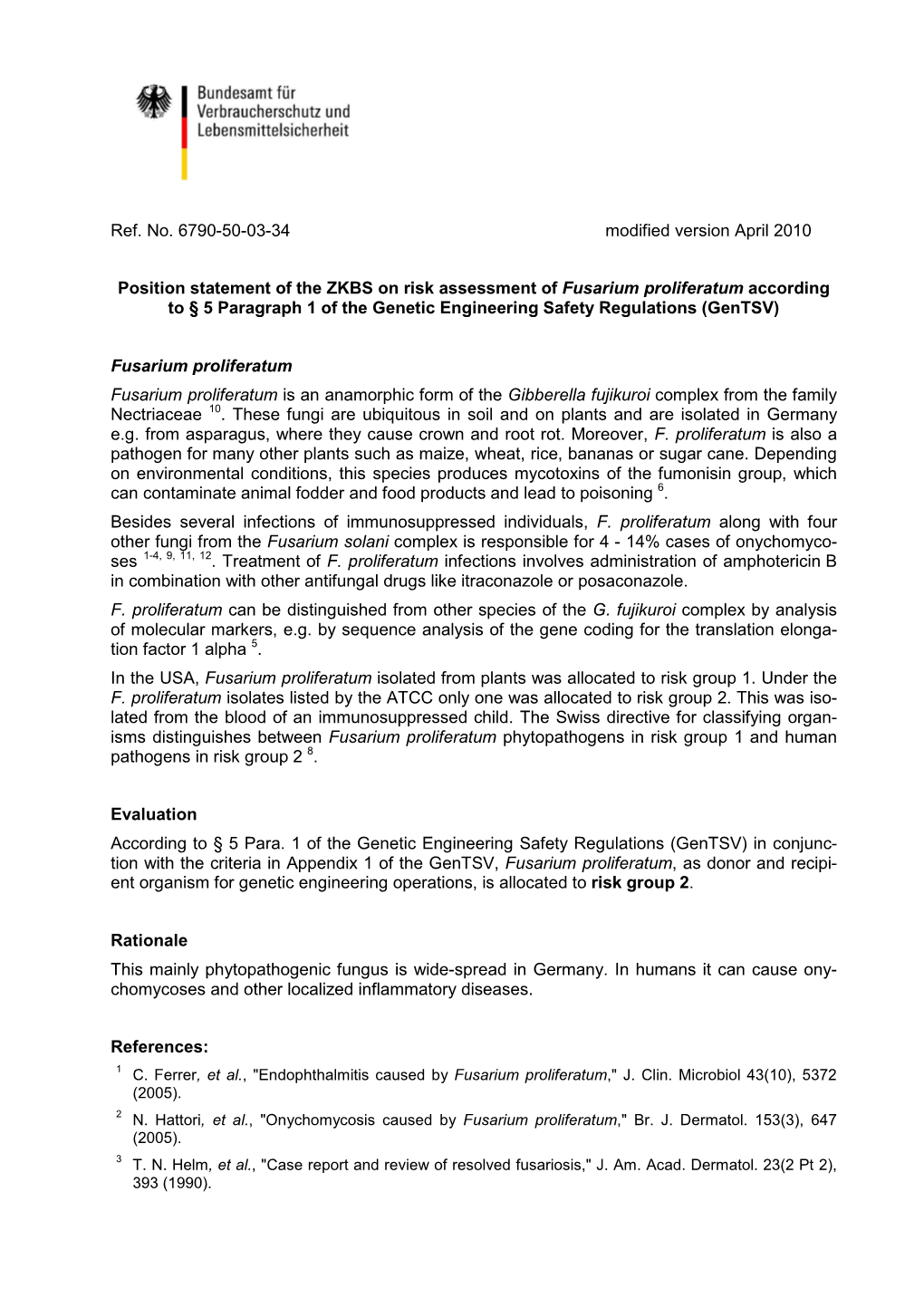 Fusarium Proliferatum 2010