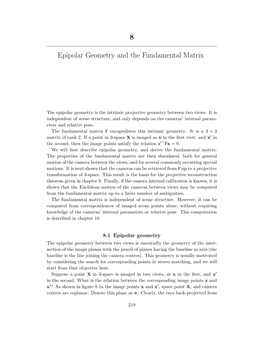 8 Epipolar Geometry and the Fundamental Matrix