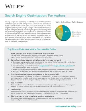 Search Engine Optimization: for Authors