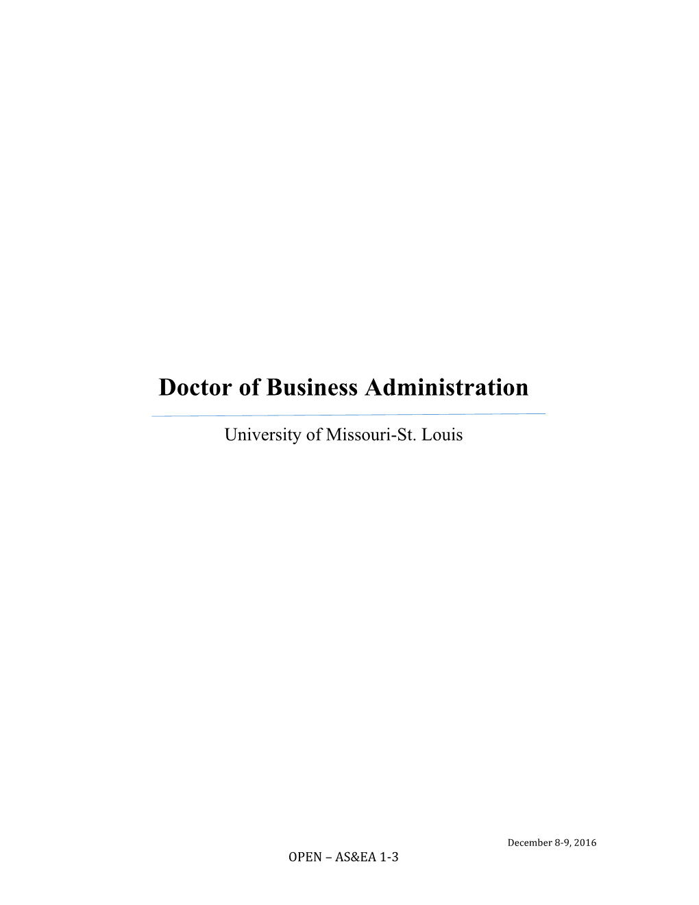 Doctor of Business Administration