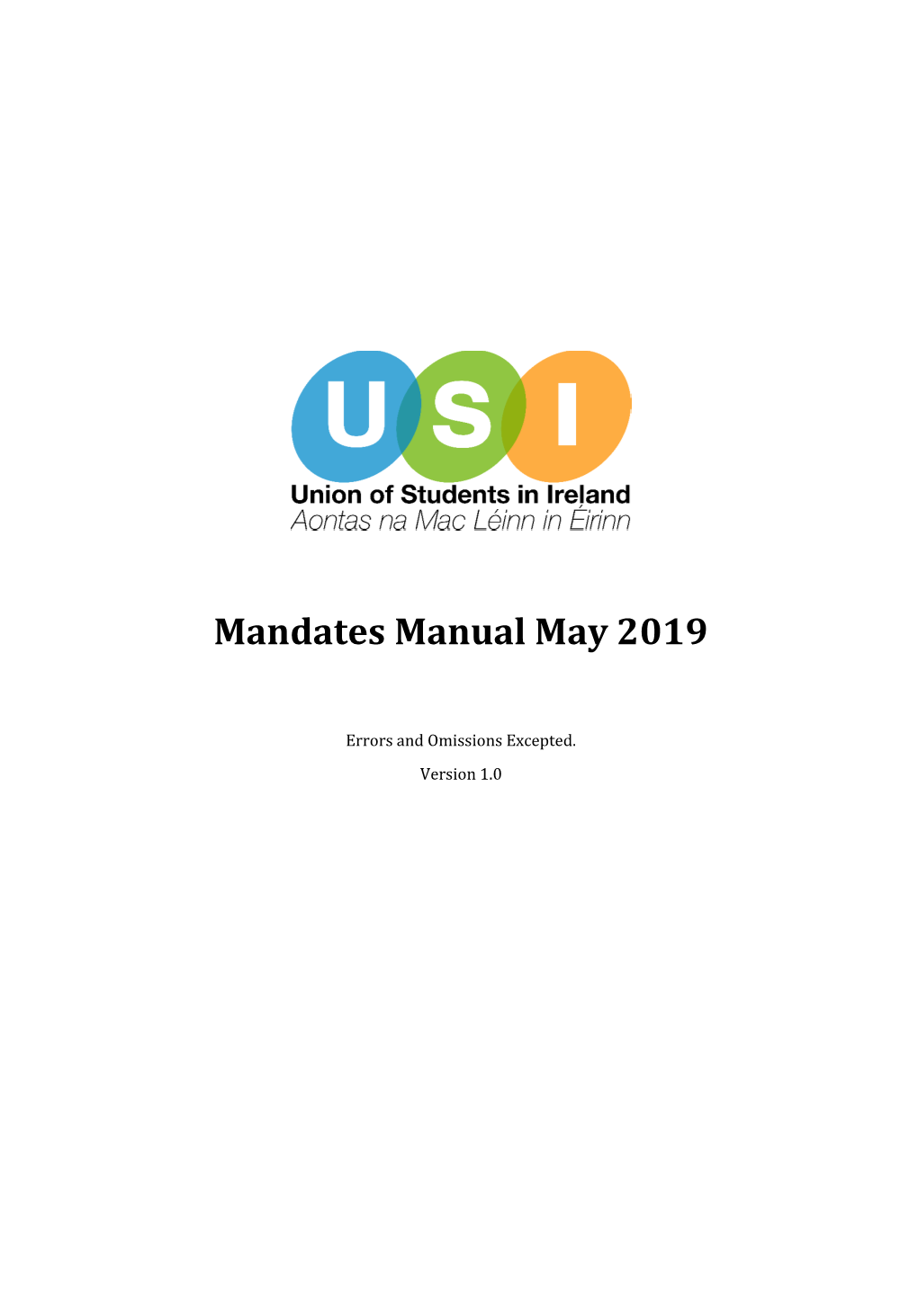 Mandates Manual May 2019