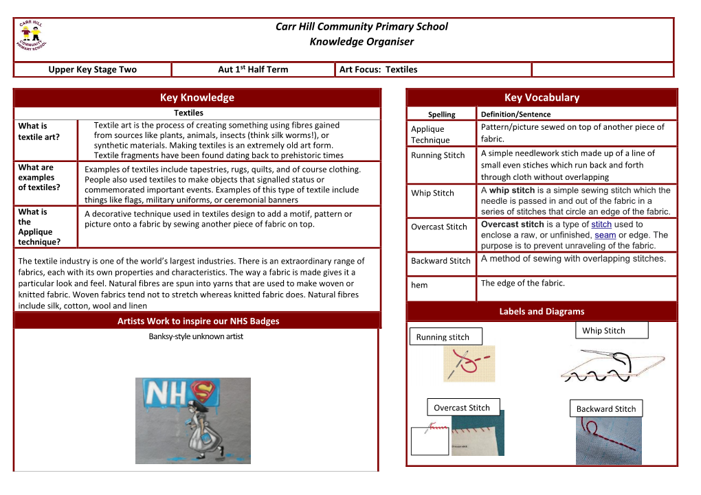 UKS2 AUT a CYCLE 2 Art Textiles