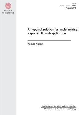An Optimal Solution for Implementing a Specific 3D Web Application