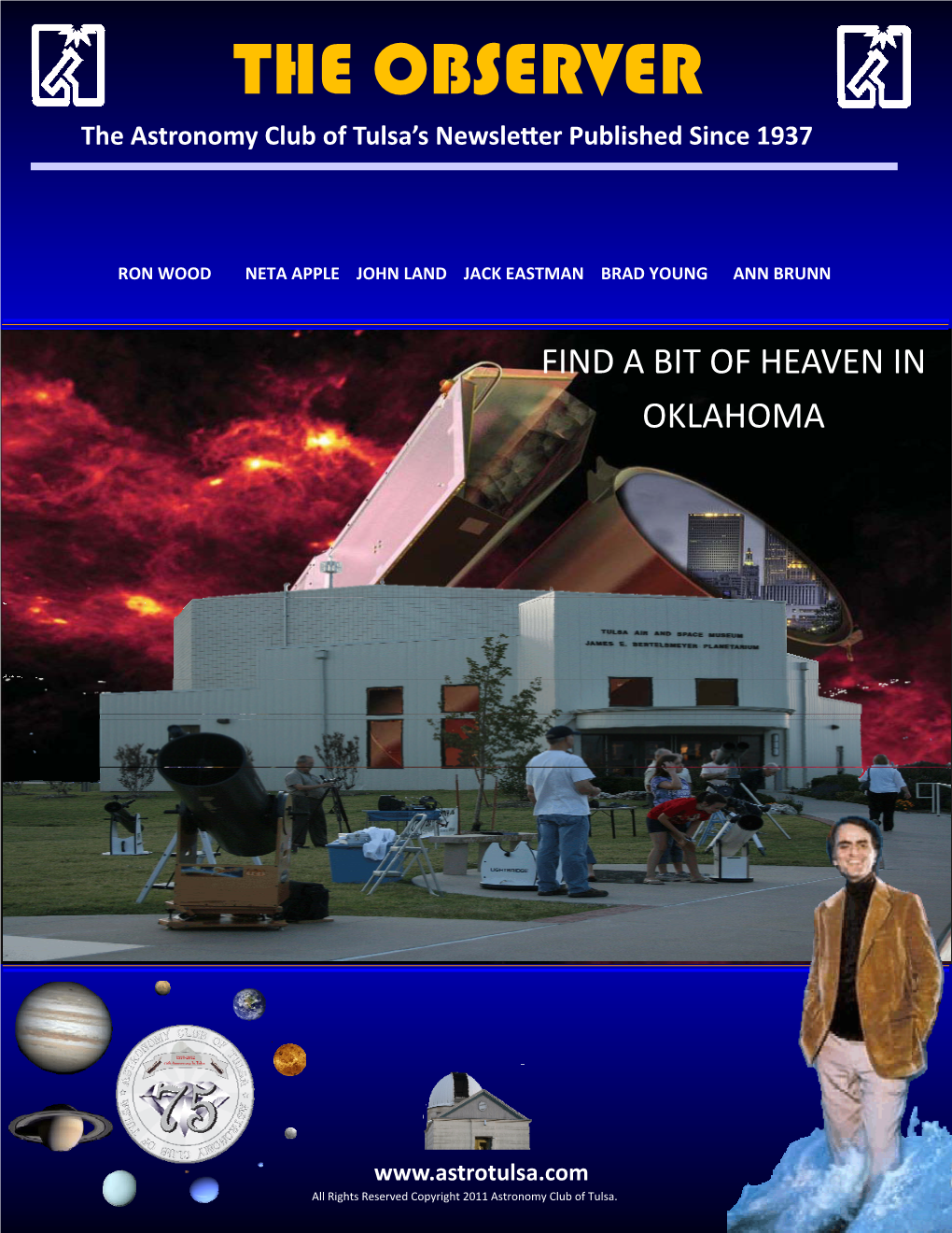 THE OBSERVER the Astronomy Club of Tulsa’S Newsle�Er Published Since 1937