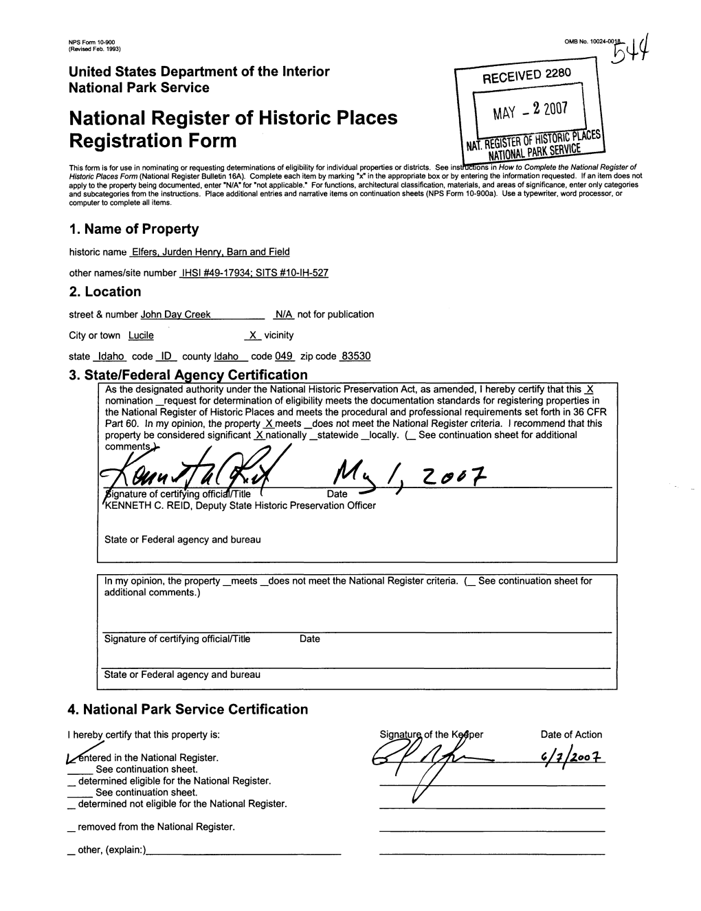 National Register of Historic Places Registration Form