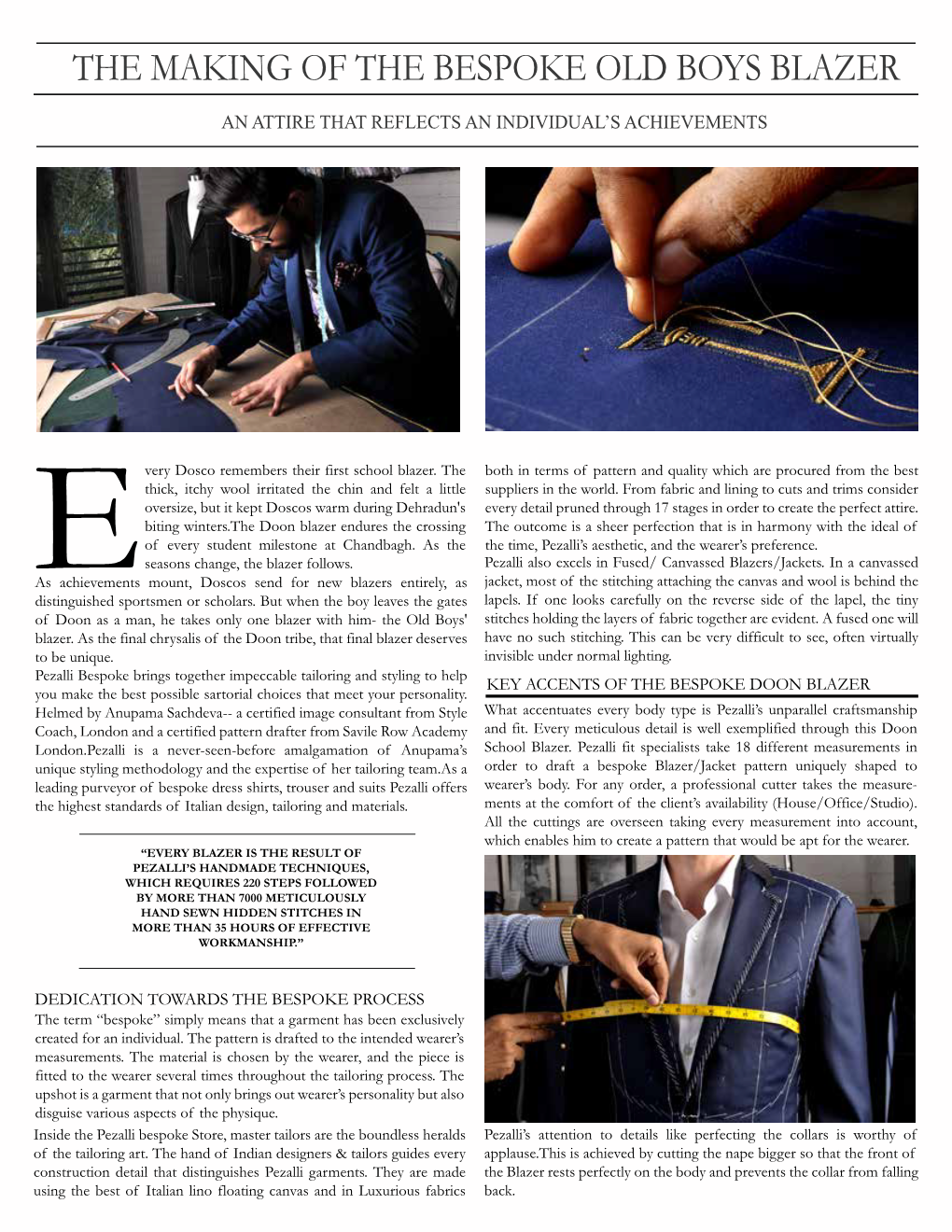 Making of the Bespoke Old Boys Blazer