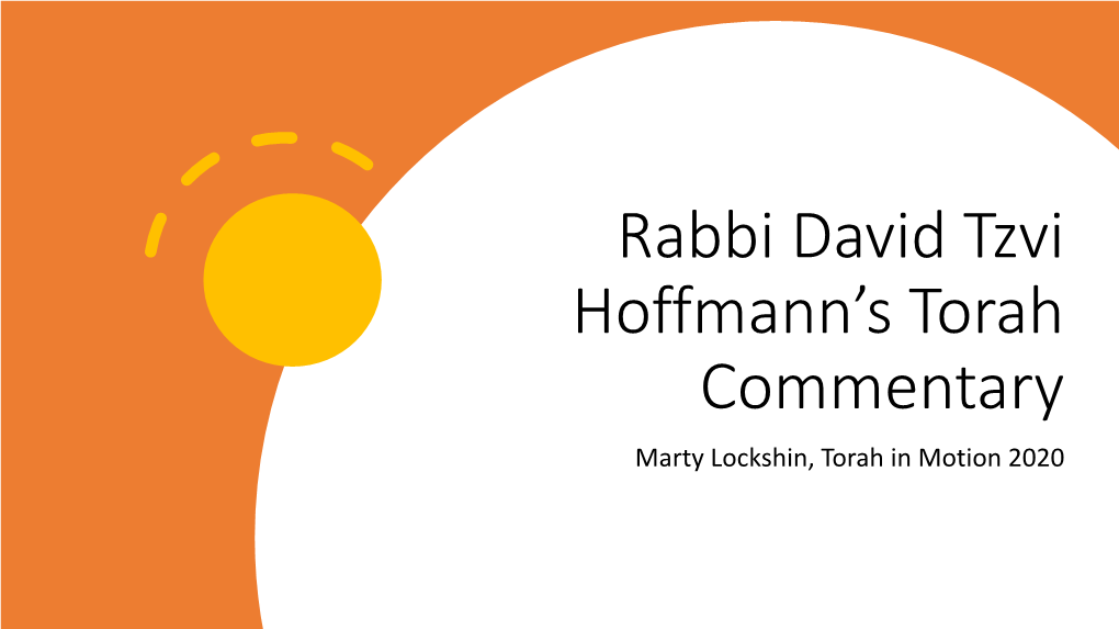 Rabbi David Tzvi Hoffmann's Torah Commentary