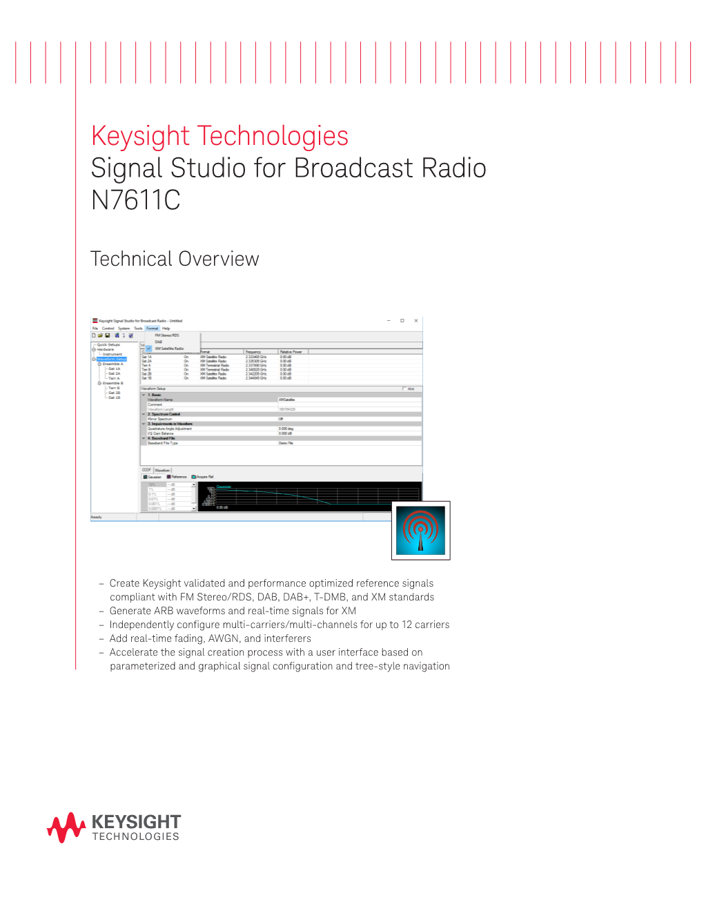 Keysight Technologies Signal Studio for Broadcast Radio N7611C