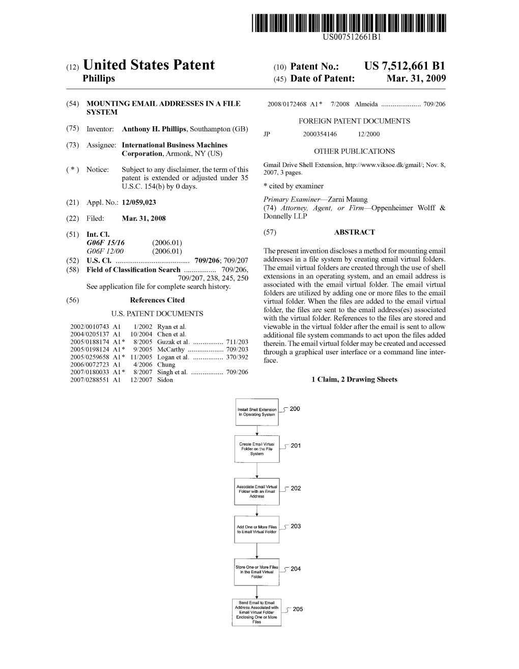 (12) United States Patent (10) Patent No.: US 7,512,661 B1 Phillips (45) Date of Patent: Mar