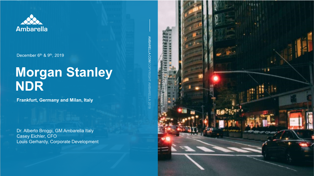 Morgan Stanley NDR