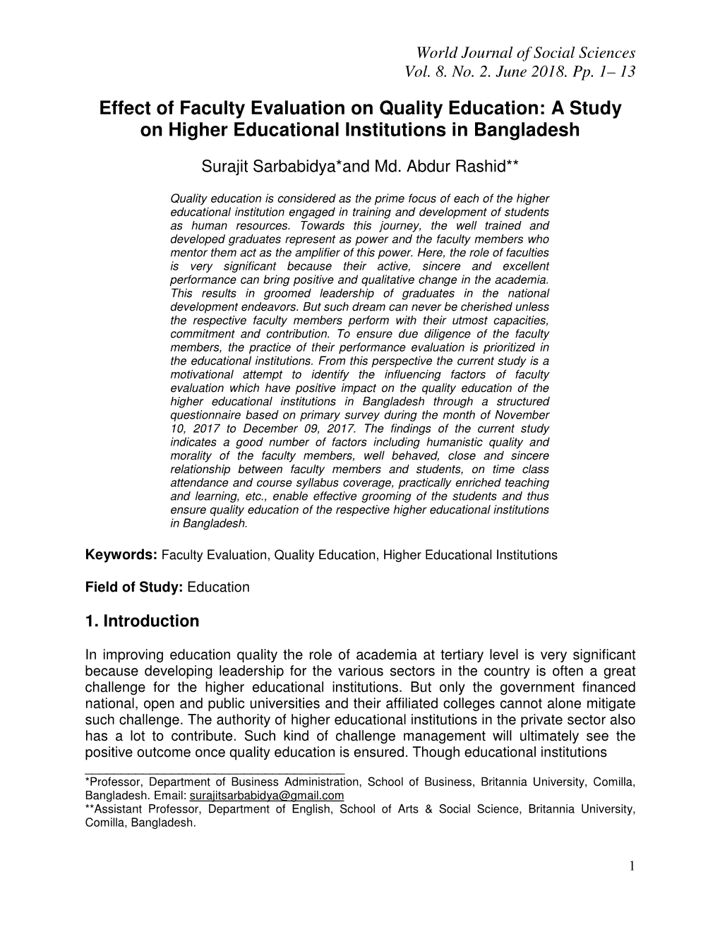 A Study on Higher Educational Institutions in Bangladesh