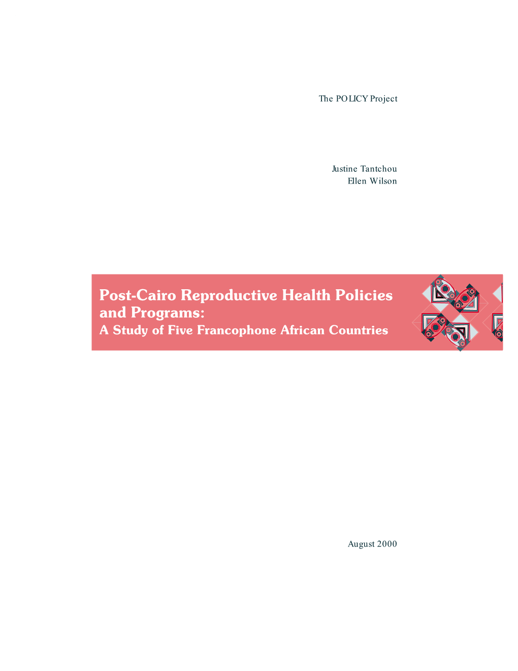 Post-Cairo Reproductive Health Policies and Programs: a Study of Five Francophone African Countries