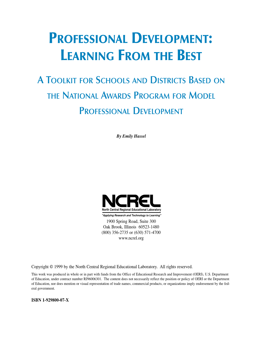 Professional Development: Learning from the Best