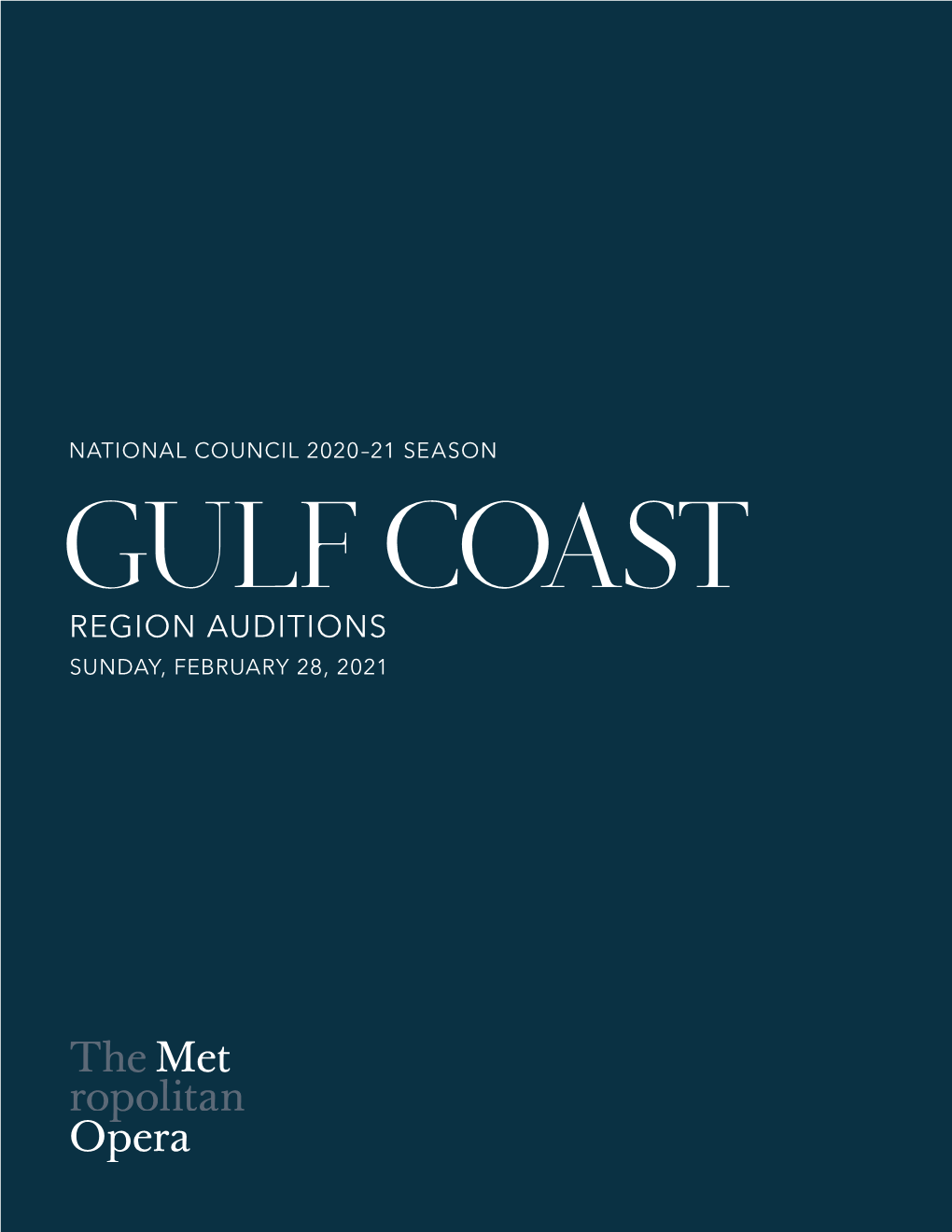 GULF COAST REGION AUDITIONS SUNDAY, FEBRUARY 28, 2021 the 2020 National Council Finalists Photo: Fay Fox / Met Opera