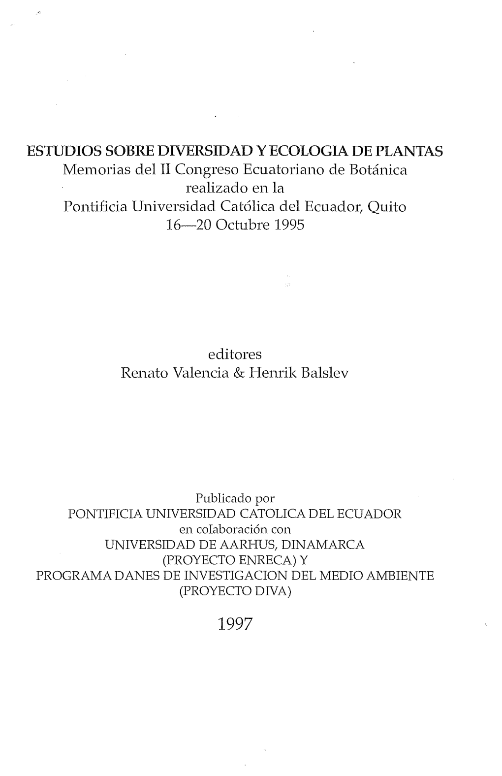 Estudios Sobre Diversidad Y Ecologia De Plantas