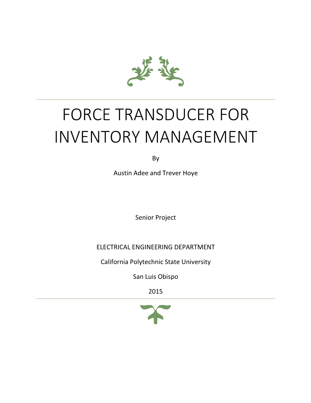 Force Transducer for Inventory Management