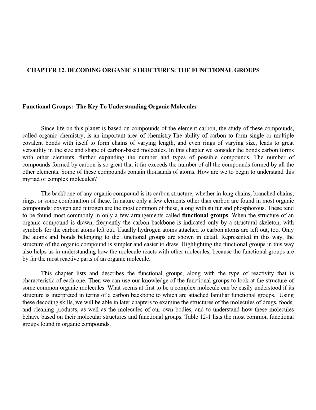 Chapter 12. Decoding Organic Structures: the Functional Groups