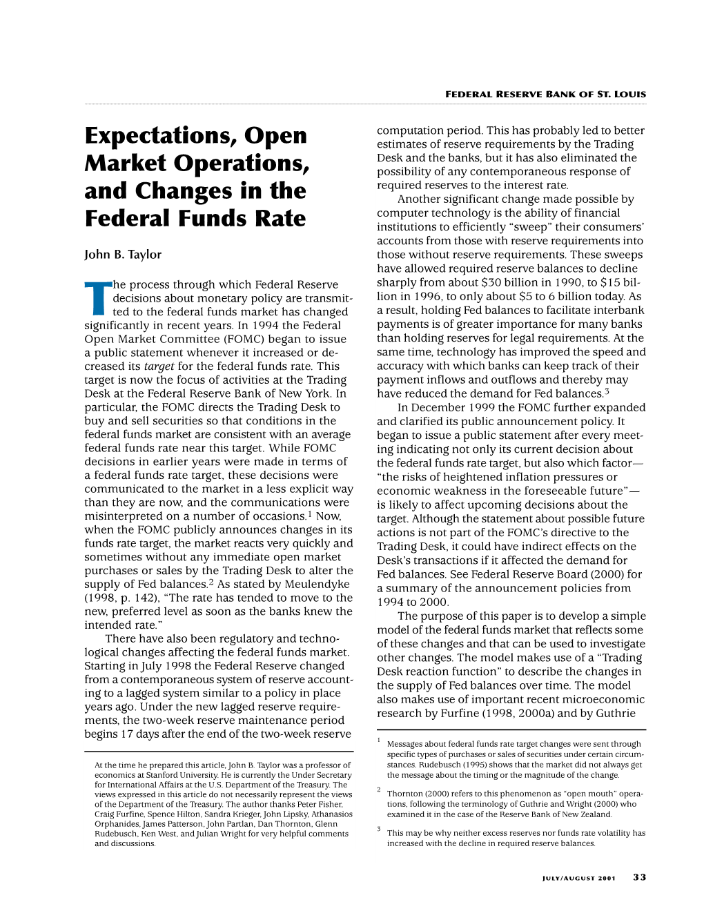 Expectations, Open Market Operations, and Changes in the Federal Funds