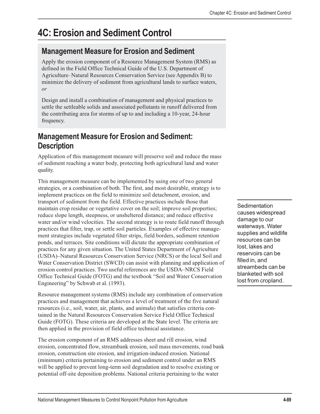 Erosion and Sediment Control for Agriculture