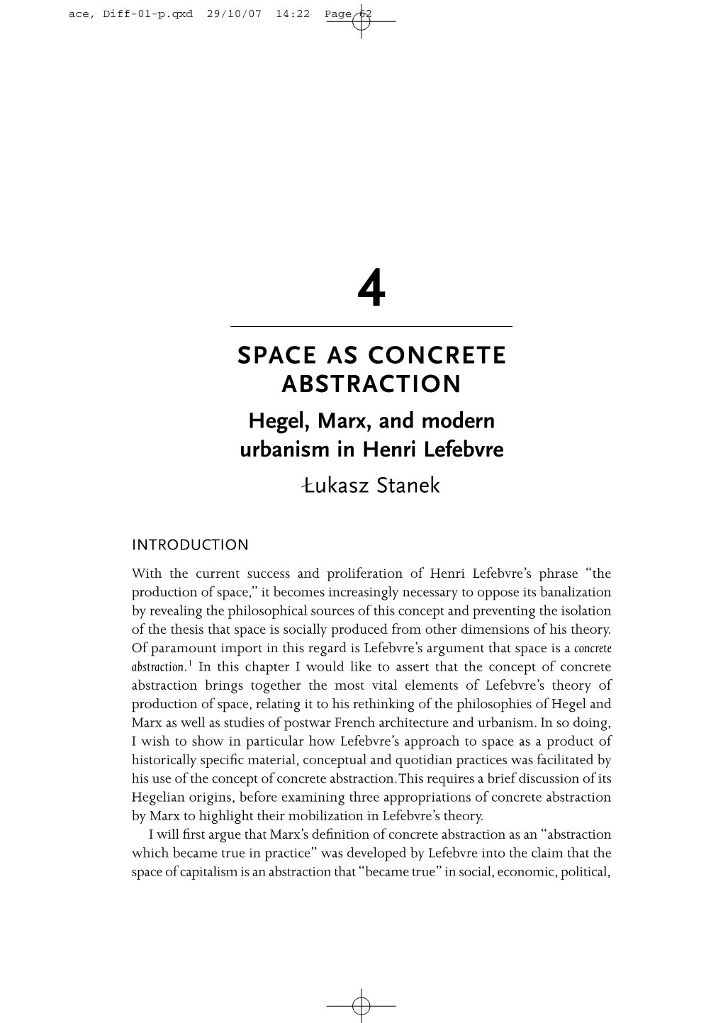 Space As Concrete Abstraction