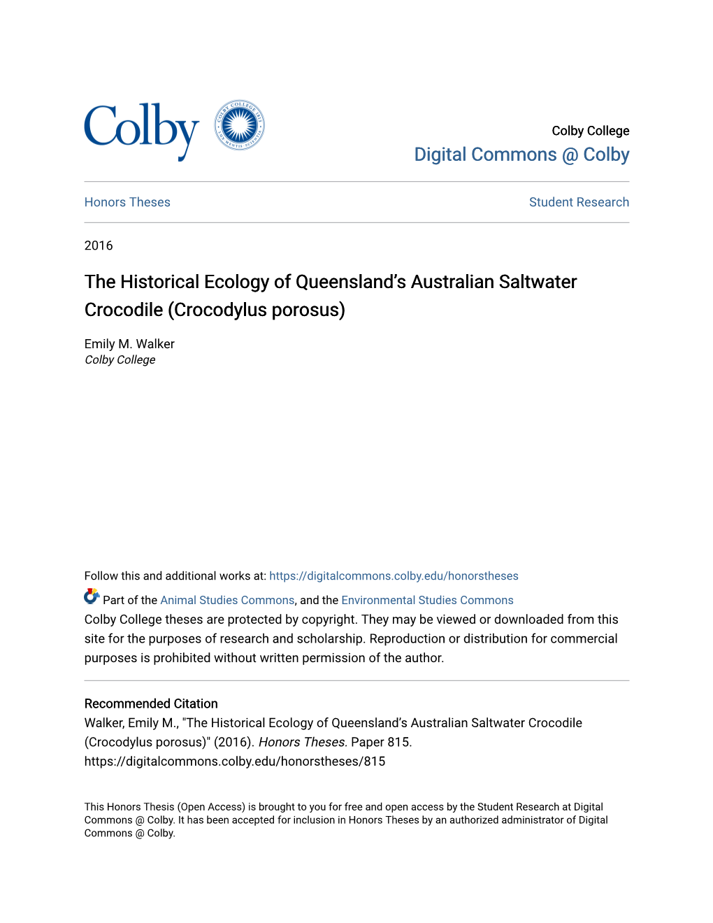 The Historical Ecology of Queensland's Australian Saltwater