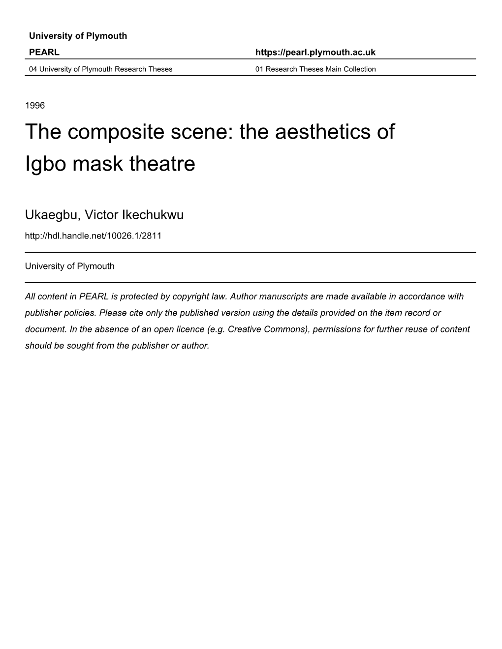 THE AESTHETICS of IGBO MASK THEATRE by VICTOR