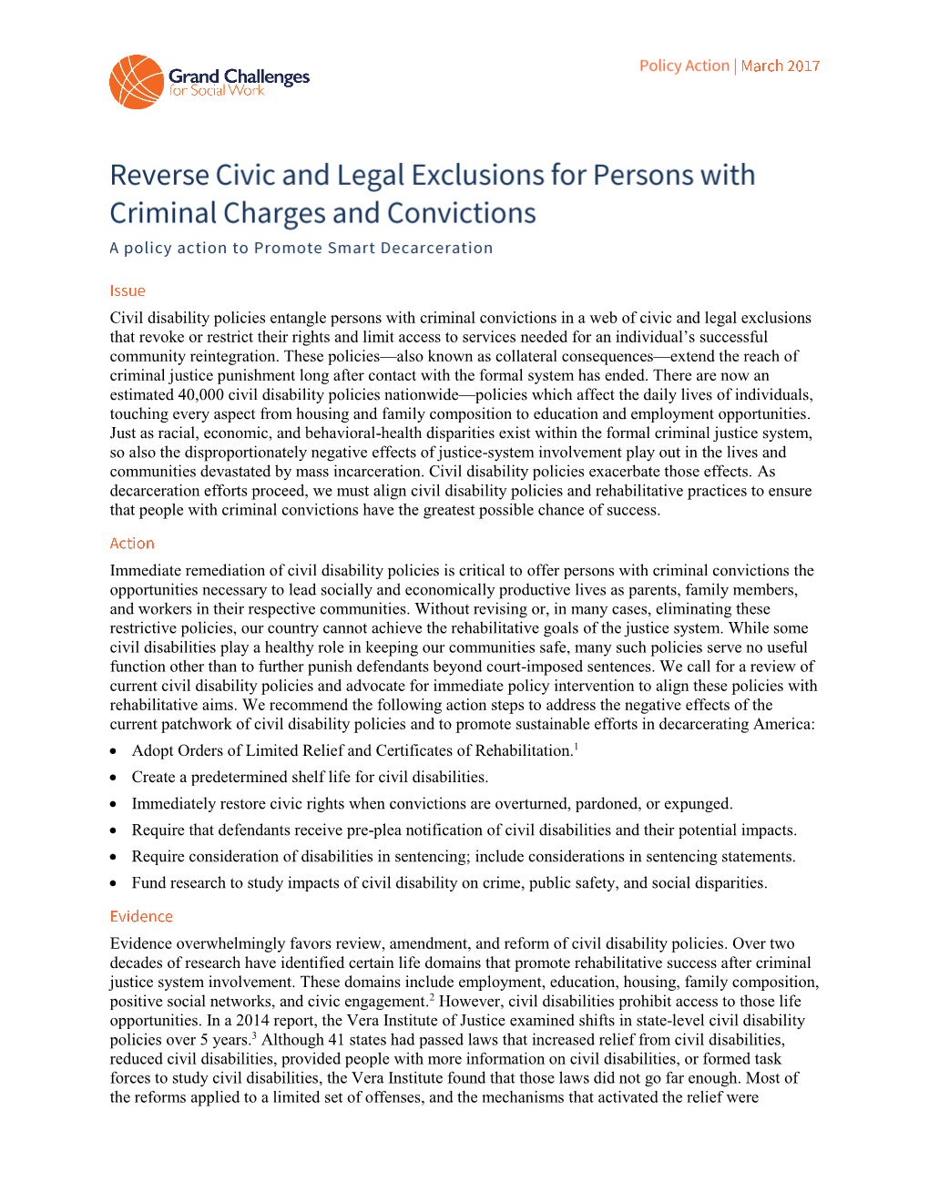 Reverse Civic and Legal Exclusions for Persons with Criminal