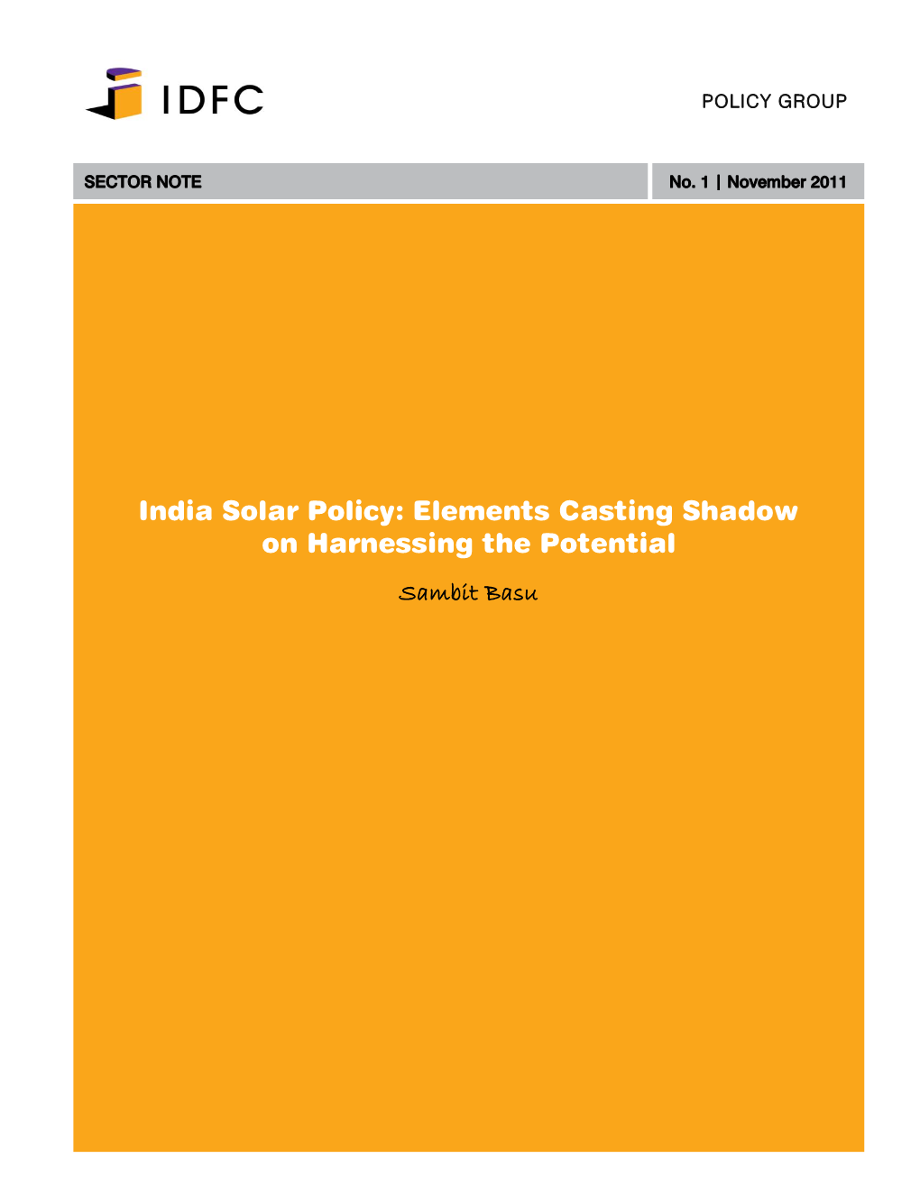 India Solar Policy: Elements Casting Shadow