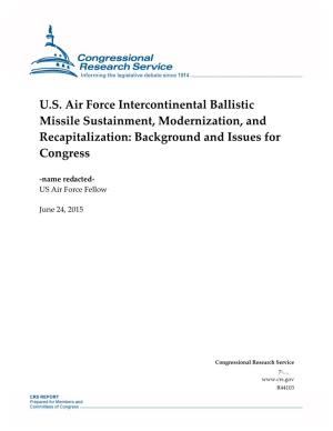US Air Force Intercontinental Ballistic Missile Sustainment, Modernization