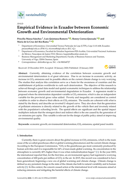 Empirical Evidence in Ecuador Between Economic Growth and Environmental Deterioration