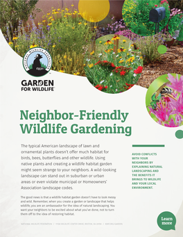 Neighbor-Friendly Wildlife Gardening