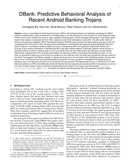 Dbank: Predictive Behavioral Analysis of Recent Android Banking Trojans