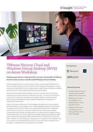 Vmware Horizon Cloud and Windows Virtual Desktop (WVD) on Azure