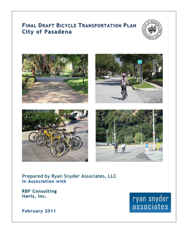 Final Draft Bicycle Transportation Plan : City of Pasedena