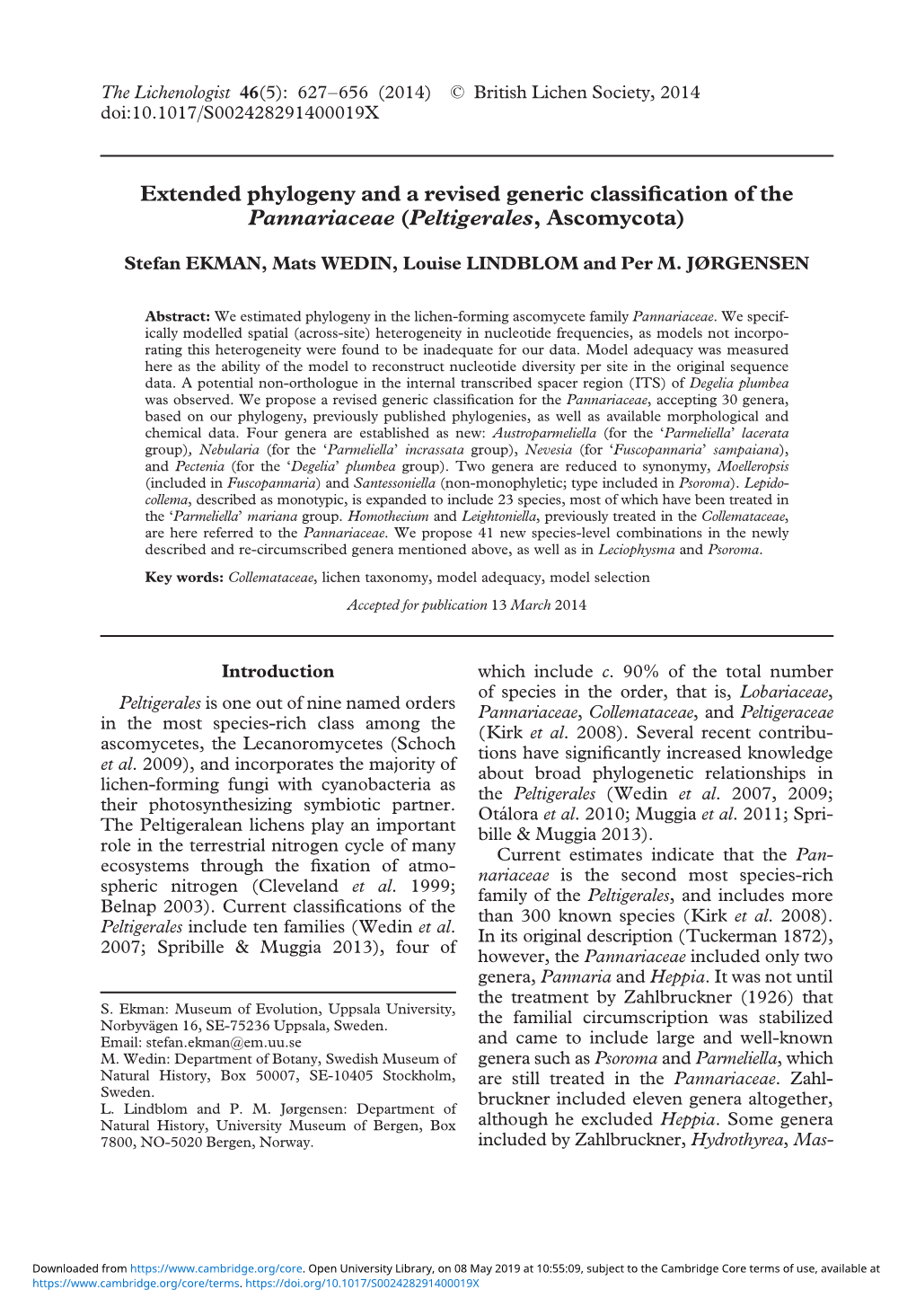 Extended Phylogeny and a Revised Generic Classification of The