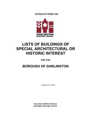 Borough of Darlington Listed Buildings