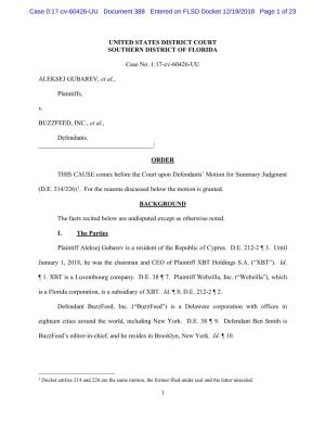 Case 0:17-Cv-60426-UU Document 388 Entered on FLSD Docket 12/19/2018 Page 1 of 23