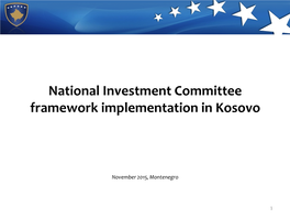 National Investment Committee Framework Implementation in Kosovo