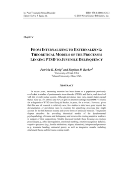 From Internalizing to Externalizing: Theoretical Models of the Processes Linking Ptsd to Juvenile Delinquency