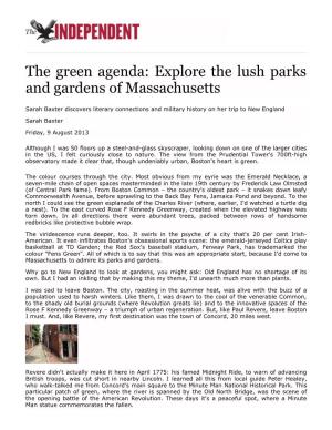 The Green Agenda: Explore the Lush Parks and Gardens of Massachusetts