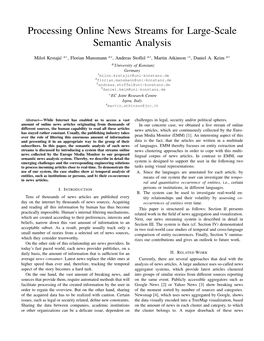 Processing Online News Streams for Large-Scale Semantic Analysis