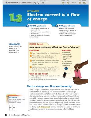 Electric Current Is a Flow of Charge