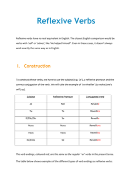 Reflexive Verbs