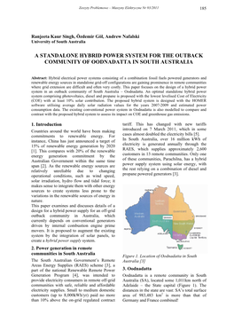 A Standalone Hybrid Power System for the Outback Community of Oodnadatta in South Australia