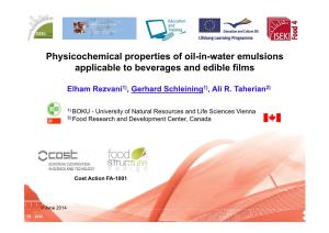 Physicochemical Properties of Oil-In-Water Emulsions Applicable to Beverages and Edible Films