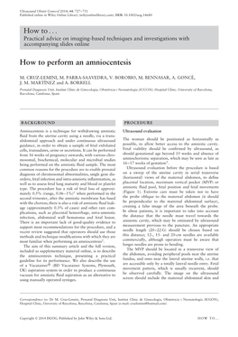 How to Perform an Amniocentesis