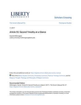 Second Timothy at a Glance