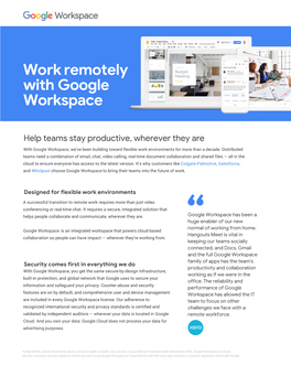 Work Remotely with Google Workspace